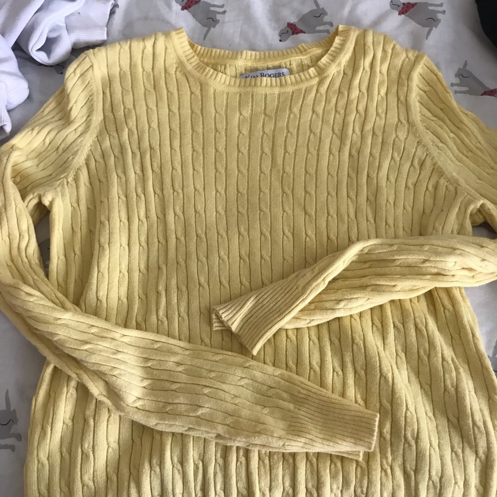 pastel yellow sweater